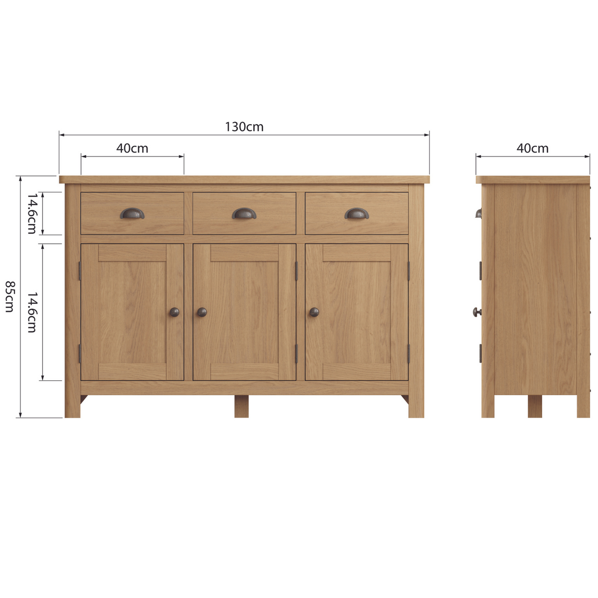 Rutherford 3 Door Sideboard