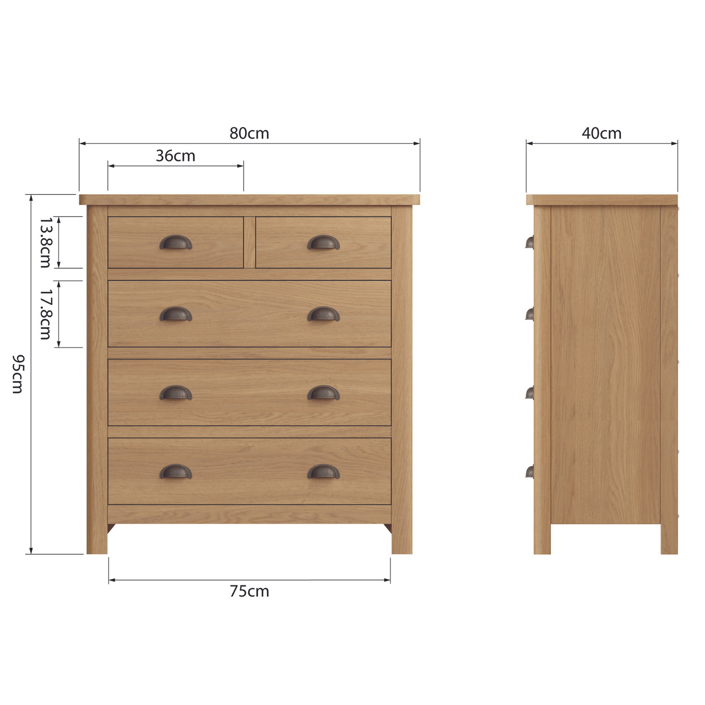 Rutherford 2 over 3 Chest of Drawers