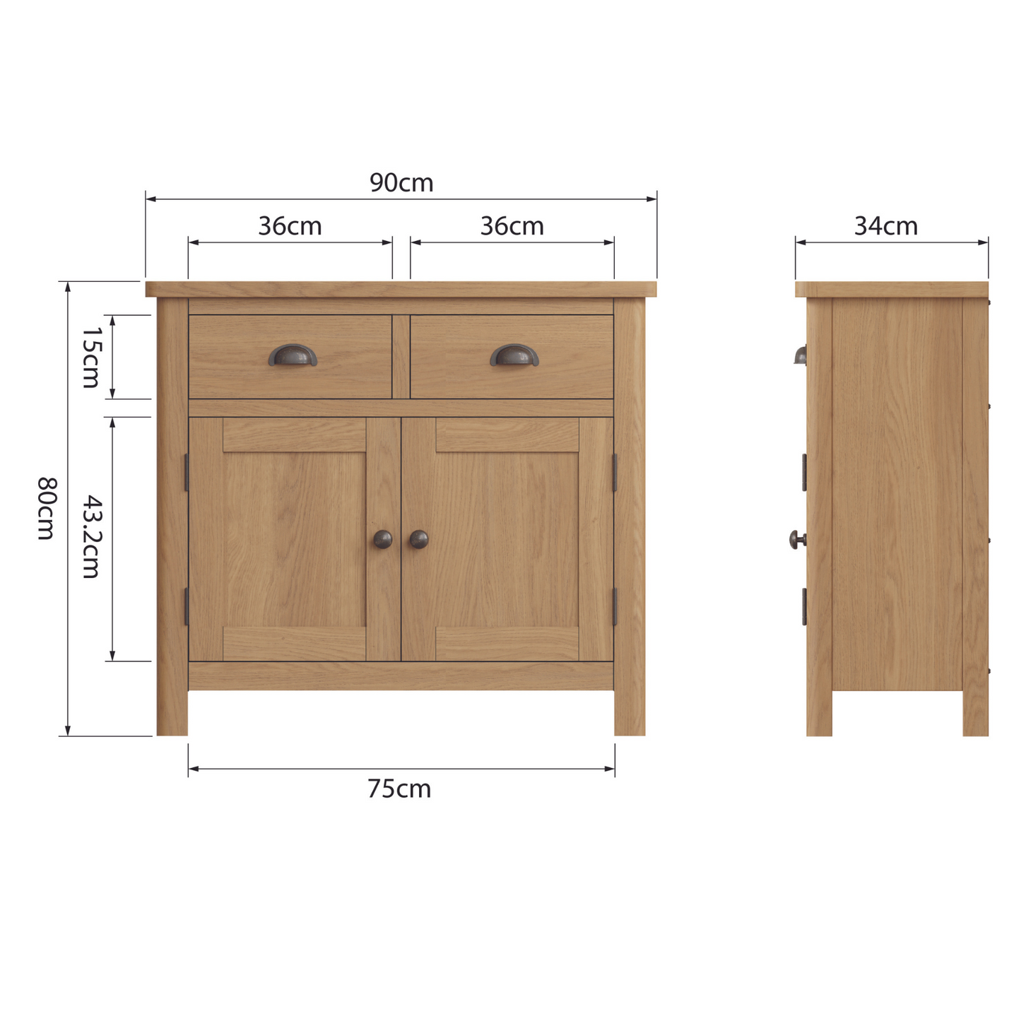 Rutherford 2 Drawer Sideboard