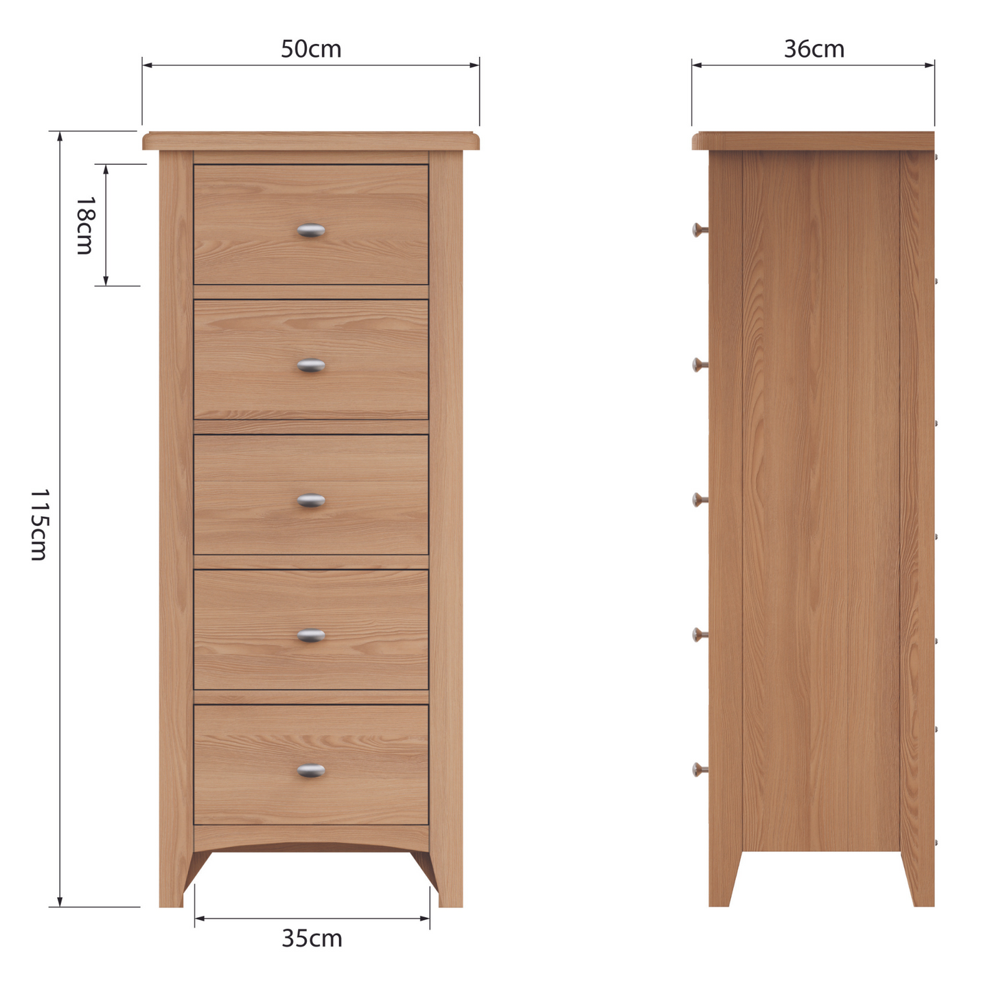 Guildford 5 Drawer Narrow Chest