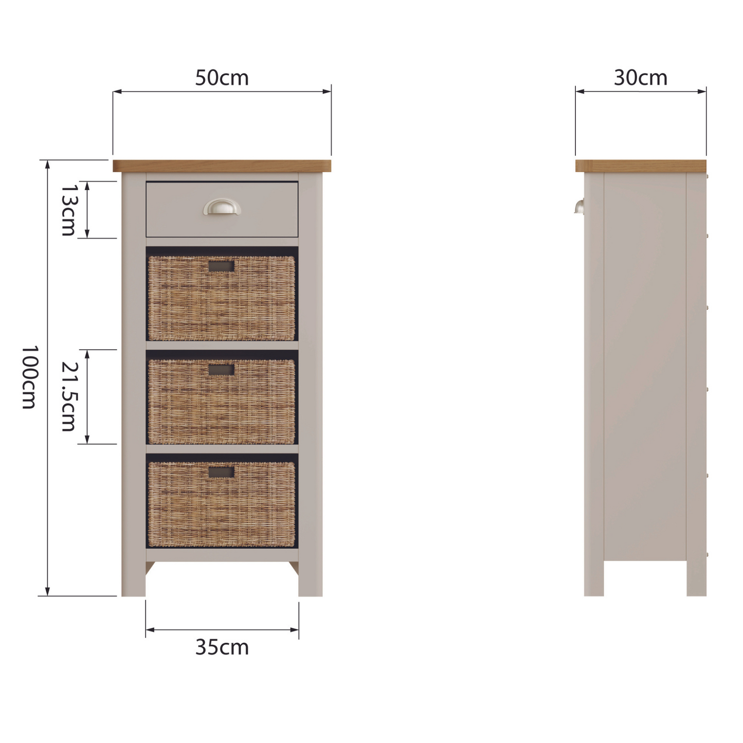 Dover 1 Drawer 3 Basket Unit