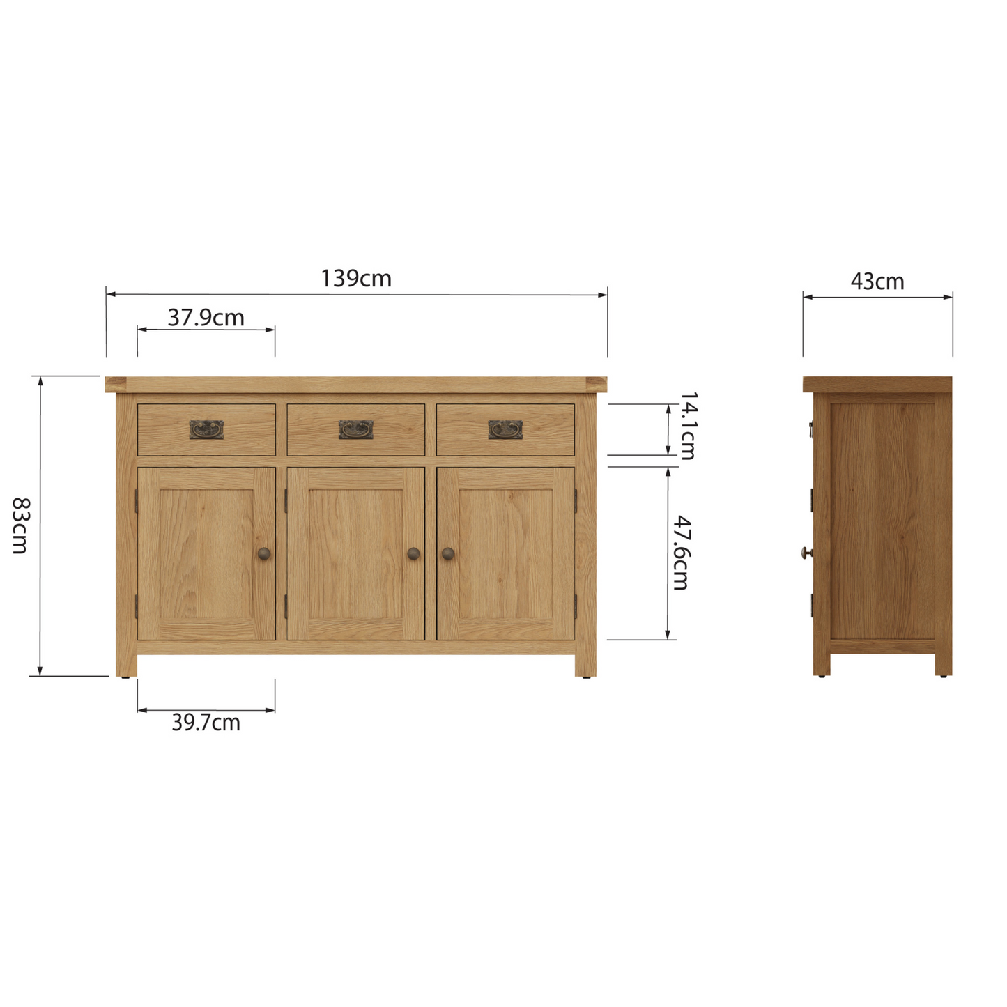 Oakham 3 Door Sideboard