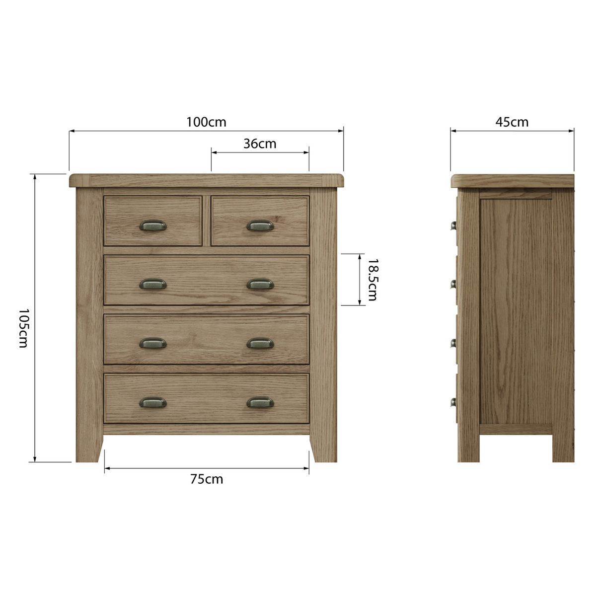 Horner 2 over 3 Chest of Drawers