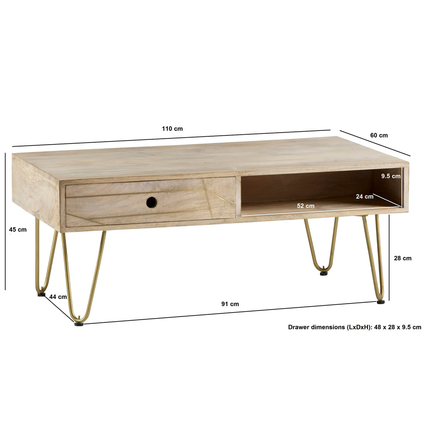 Abstract Coffee Table with Drawer
