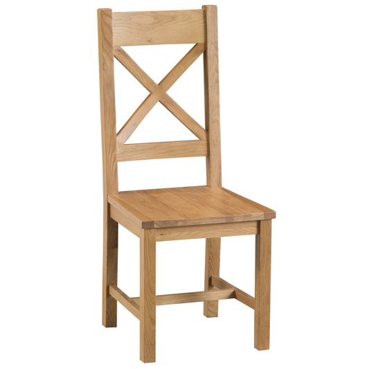 Oakham Cross Solid Seat Dining Chair