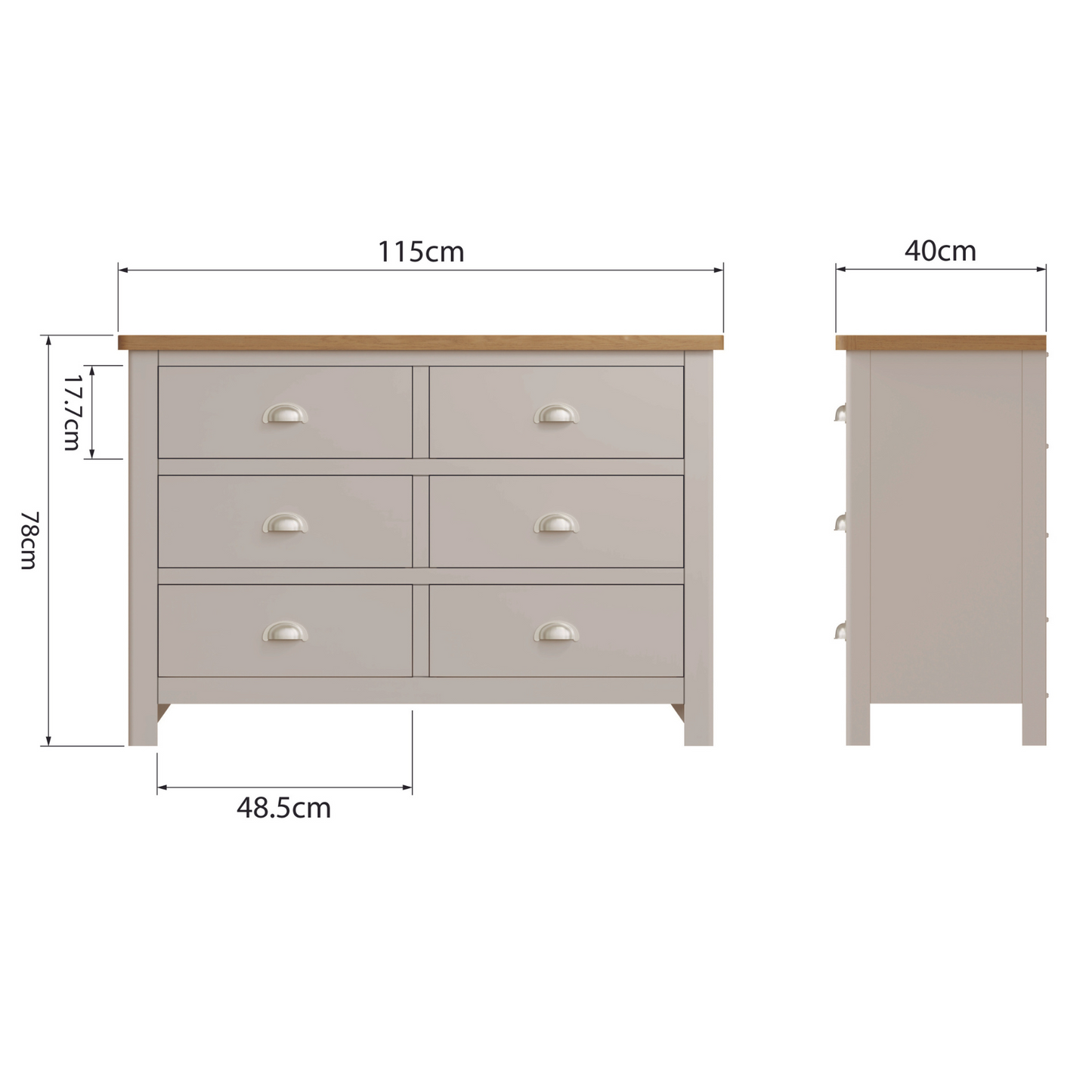 Dover 6 Drawer Chest of Drawers
