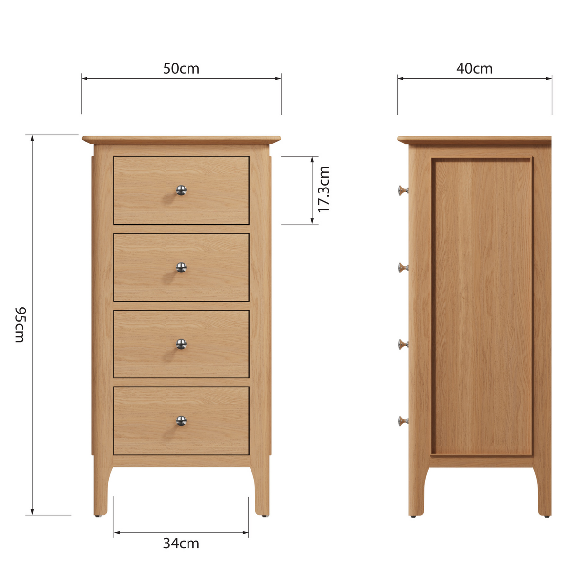 Newton 4 Drawer Narrow Chest