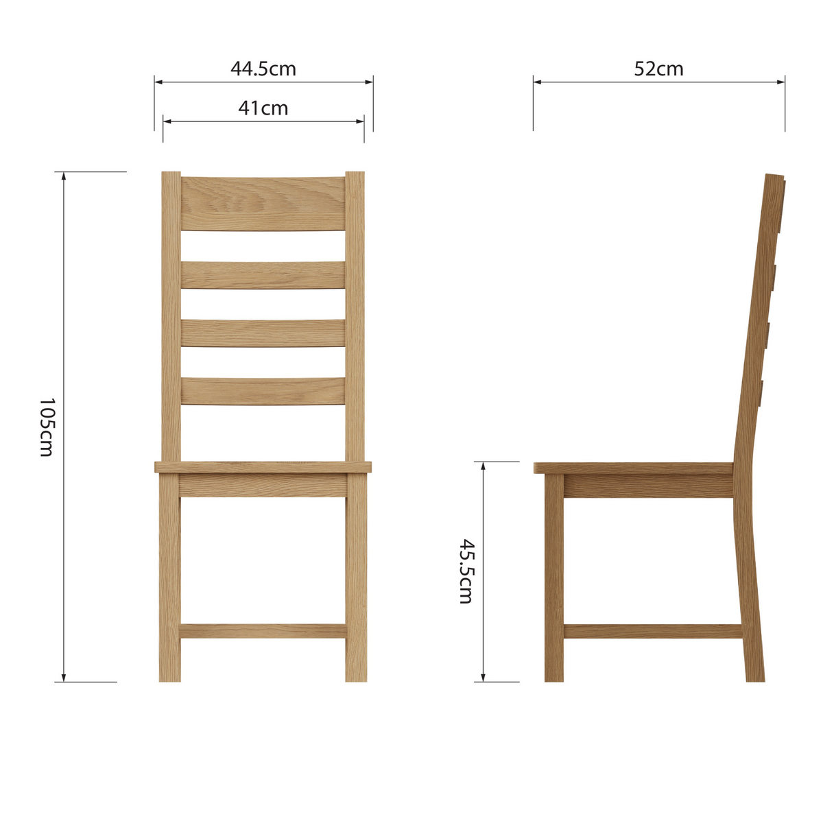 Oakham Ladder Solid Seat Dining Chair