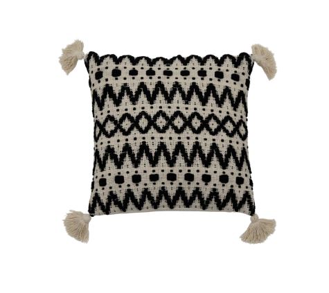 Black and Cream Tufted Cushion
