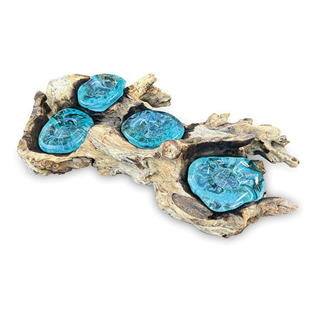 ROOT WITH GLASS 4 CANDLE HOLDER LOW