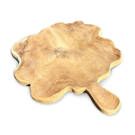 Rustic Solid Teak Chopping Board with Handle 40x49cm approx
