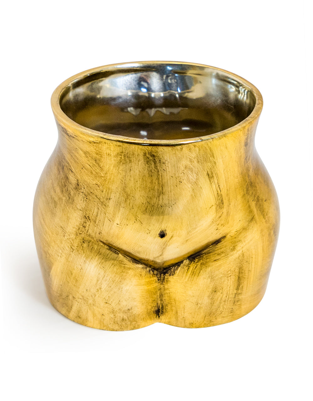 Antique Gold Large Booty Flower Pot/Storage Jar