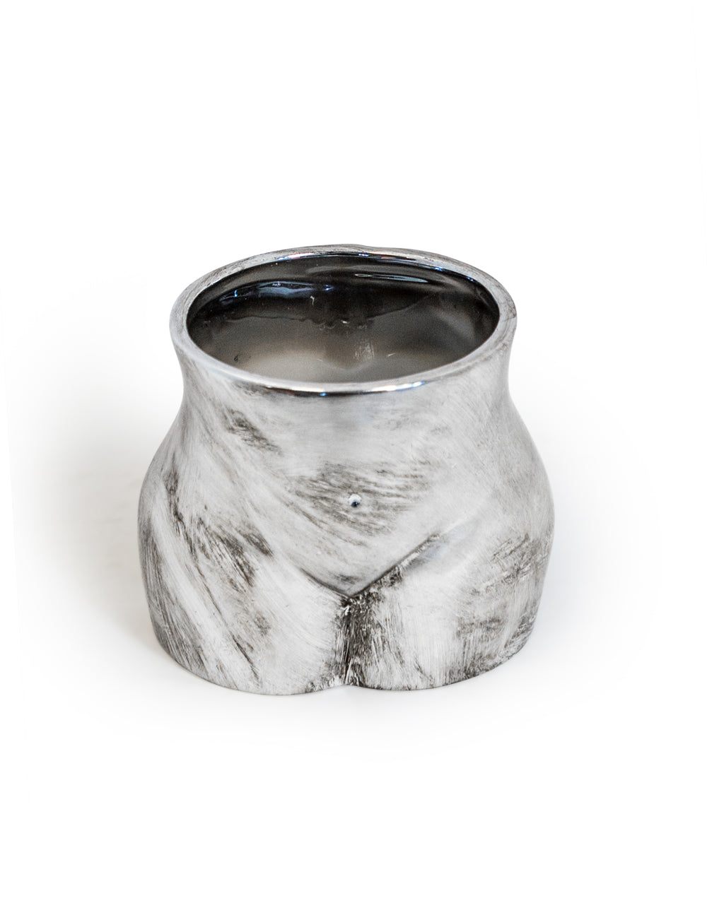 Antique Silver Medium Booty Flower Pot/Storage Jar