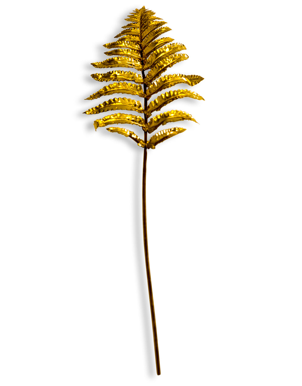 Metallic Gold Small Single Fern Leaf