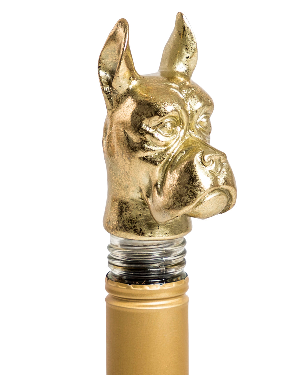 Antique Gold Dog Head Bottle Stopper