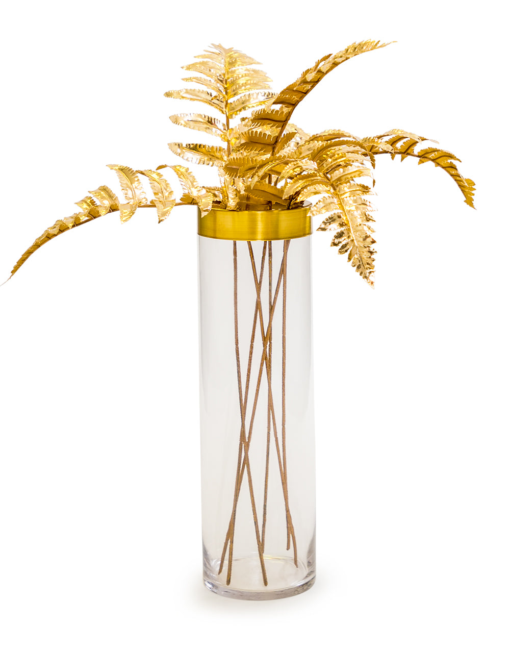 Metallic Gold Large Single Fern Leaf
