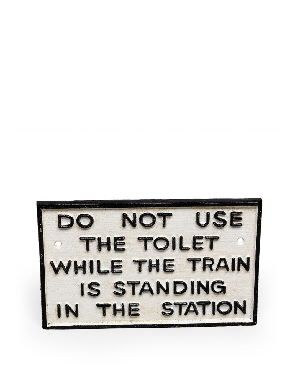 Cast Iron Antiqued Toilet Warning Sign