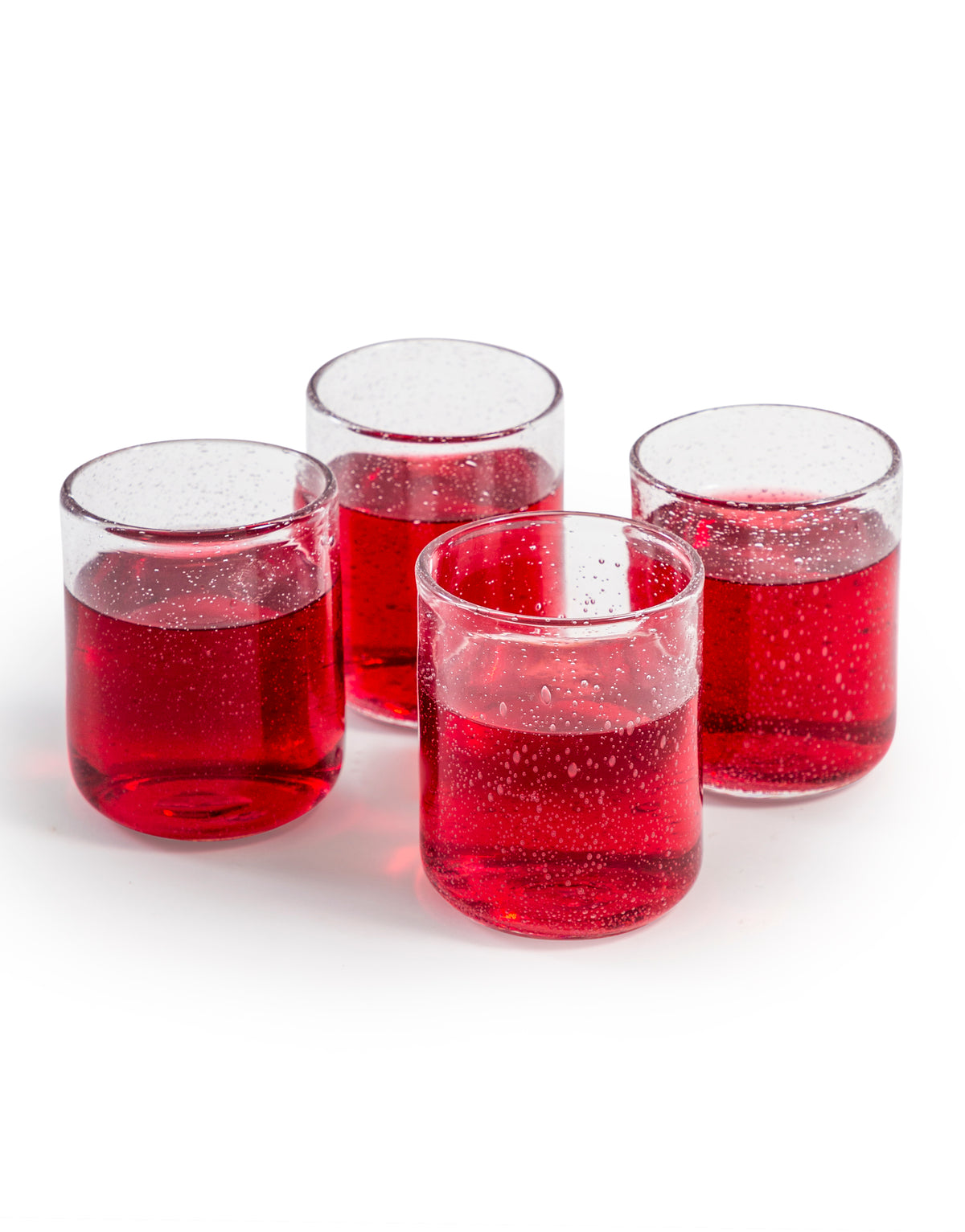 Set of 4 Bubbled Glass Tumblers