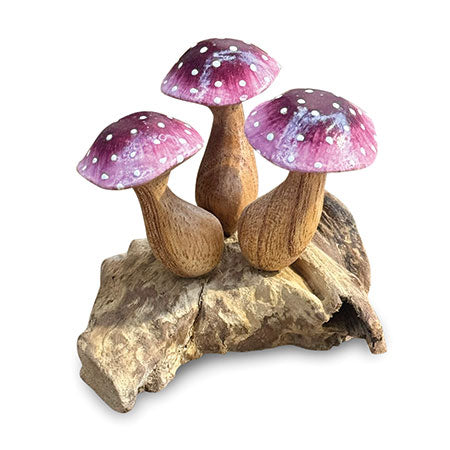 LILAC BONNET x 3 MUSHROOMS, 7-8cm h.
