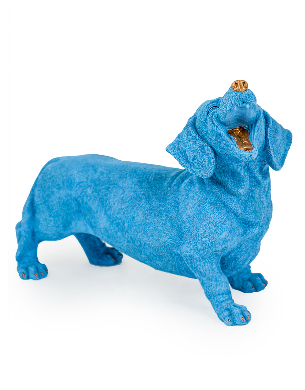 Blue Laughing Dachshund Figure