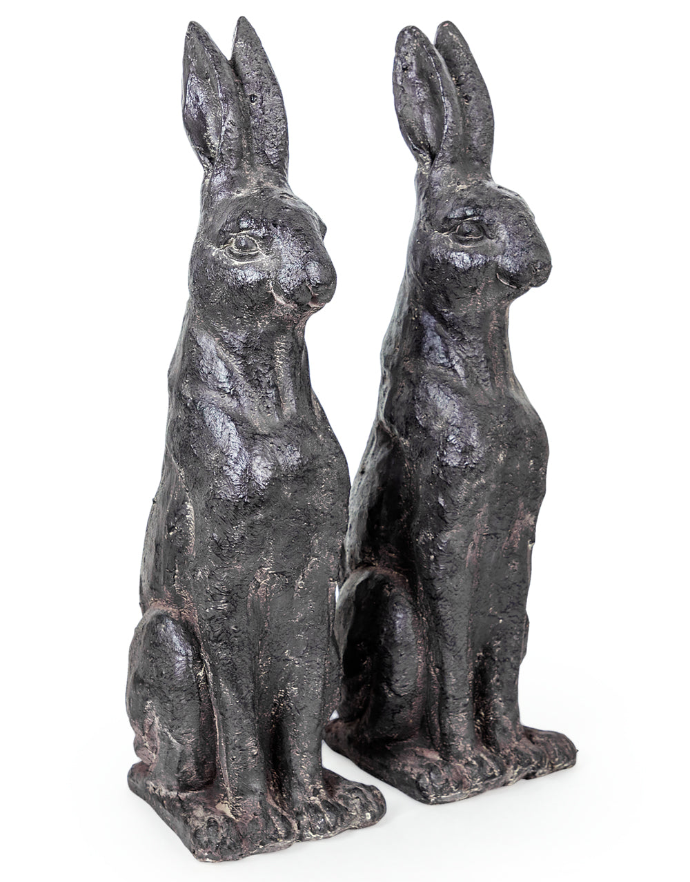 Pair of Large Rustic Rabbit Figures