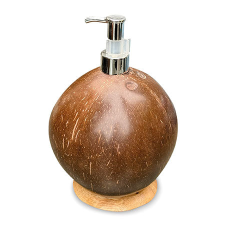 COCONUT SHELL LOTION/SOAP DISPENSER ROUND