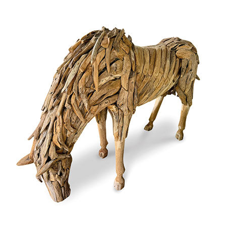 Teak Root Grazing Horse