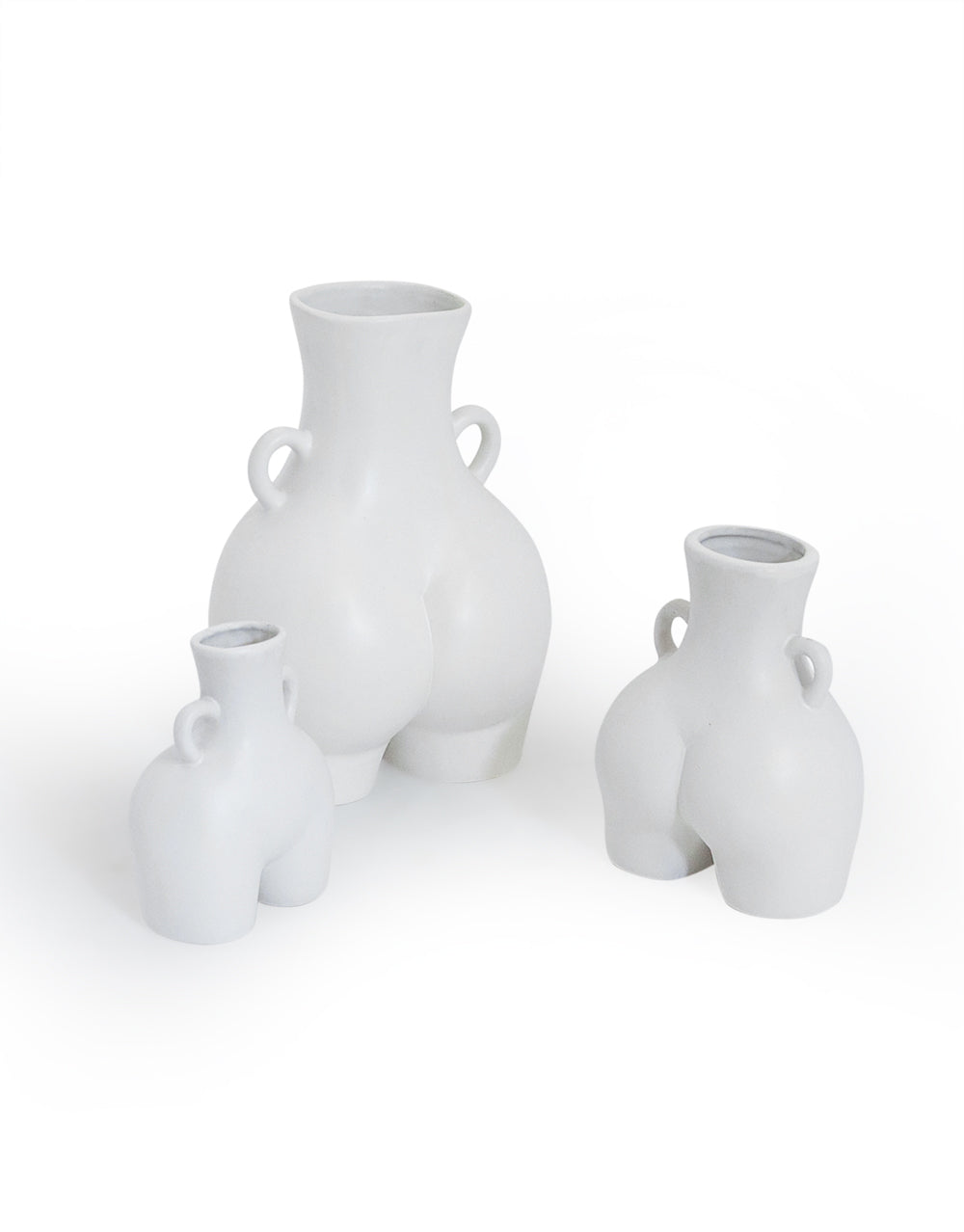Matt White Medium "Love Handles" Booty Vase