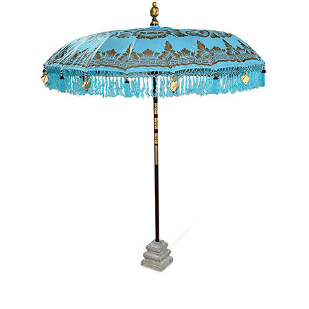 BALI SUN PARASOL BLUE AND GOLD 2M (WITH POLE JOINT)