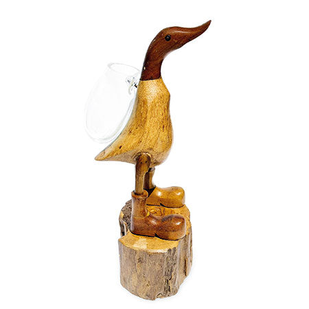 FLOWER POWER DUCK (with mini glass vase)