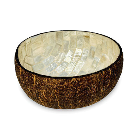NATURAL COCONUT BOWL WITH PEARL INLAY