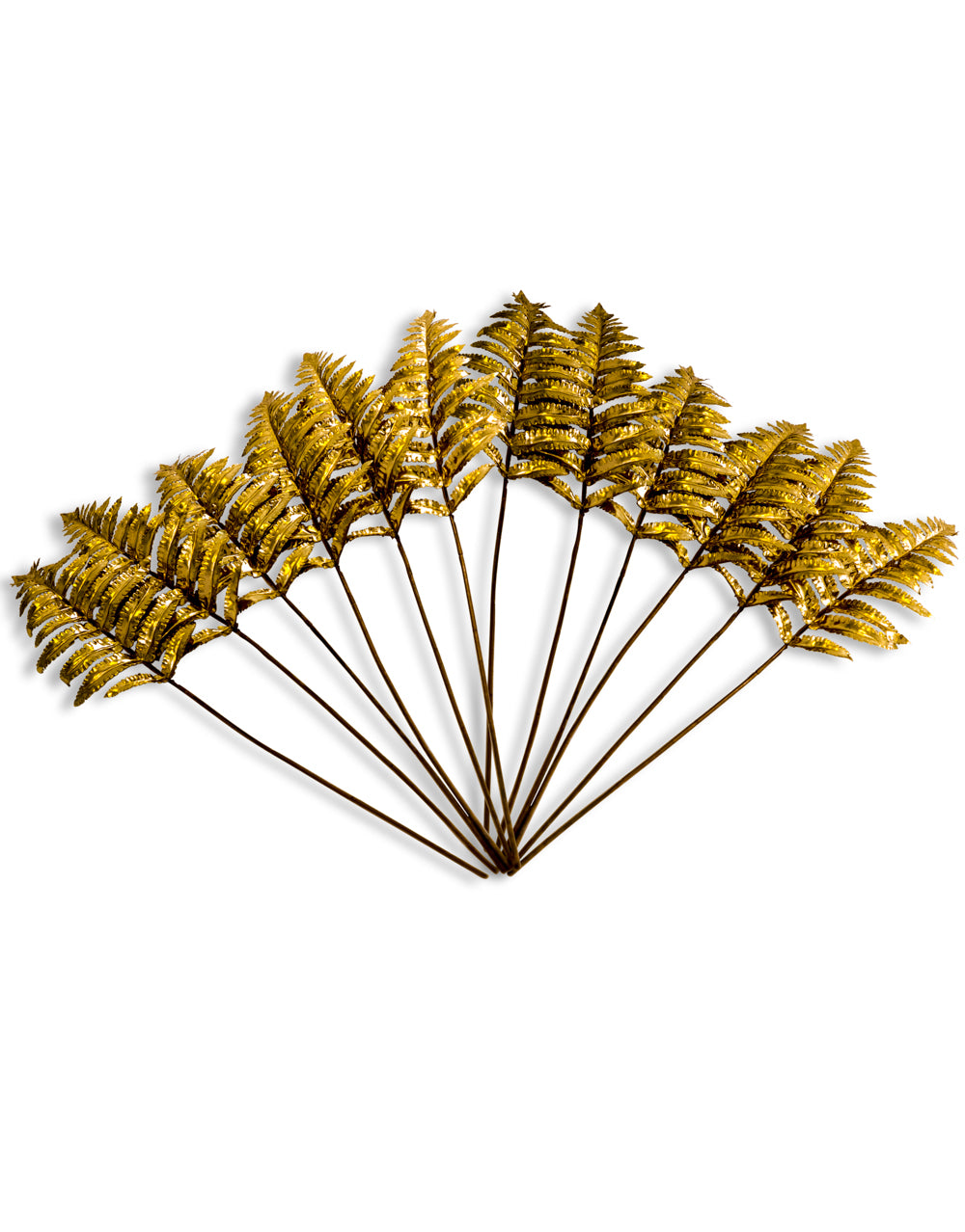 Metallic Gold Large Single Fern Leaf