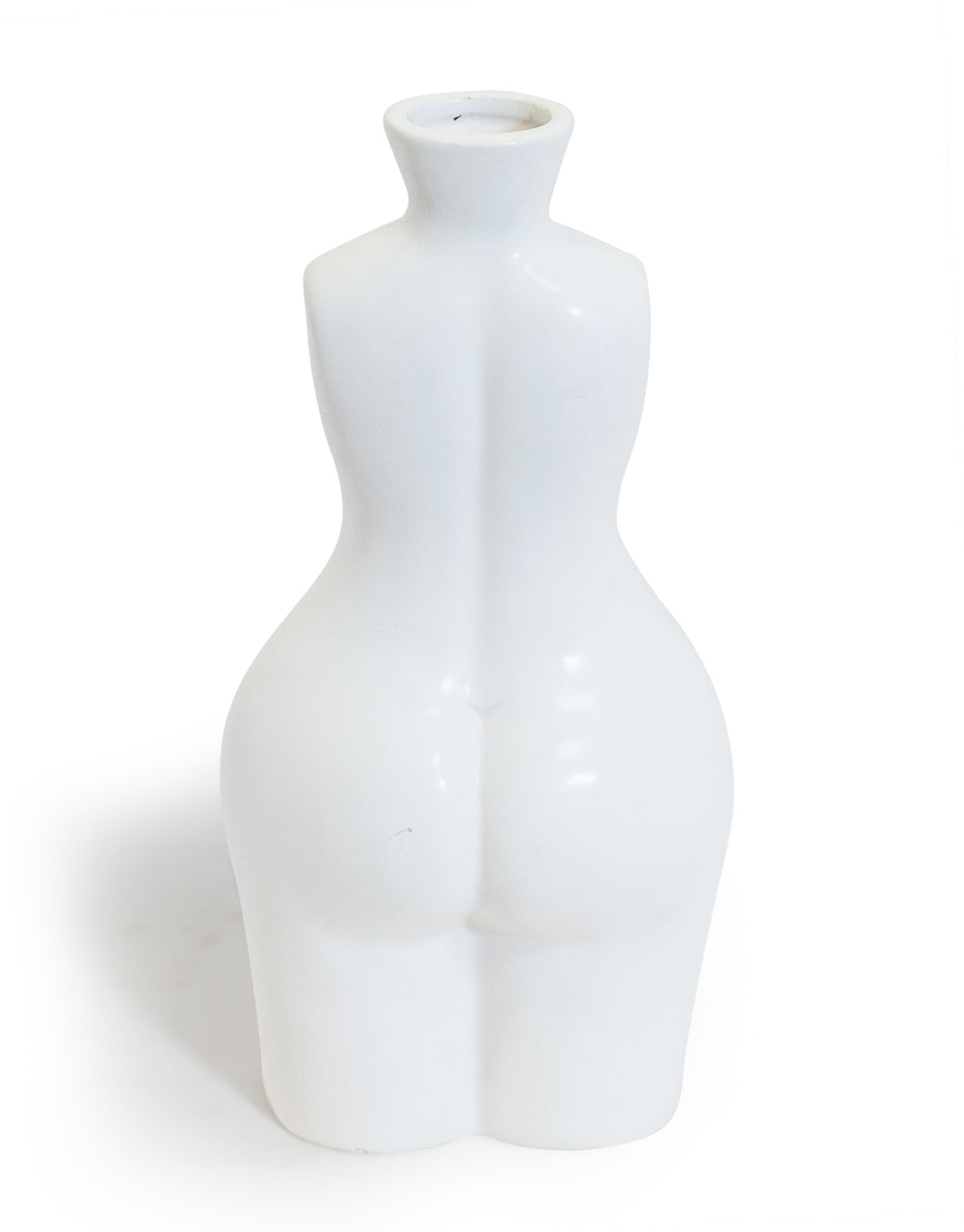 Matt White Large Female Body Ceramic Stem Vase
