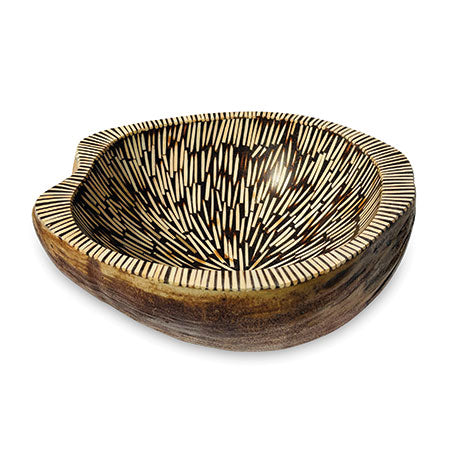 BURST INLAY COCONUT SHELL BOWL BROWN
