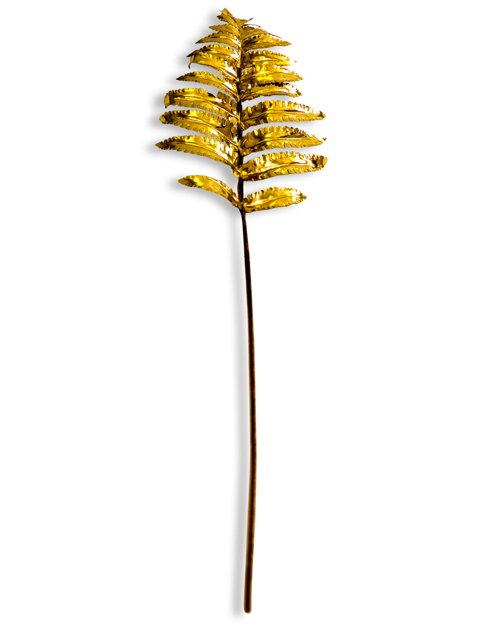 Metallic Gold Large Single Fern Leaf