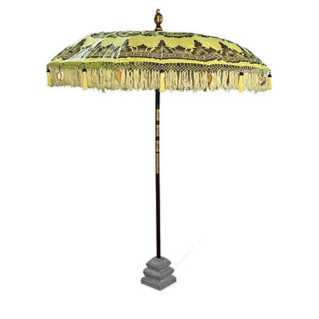 BALI SUN PARASOL YELLOW AND GOLD 2M (WITH POLE JOINT)