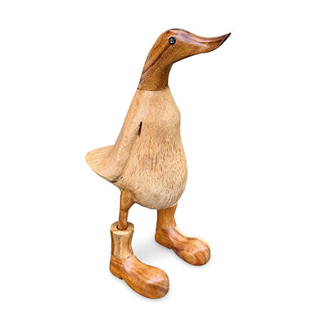 WOODEN DUCK IN BOOTS 25CM