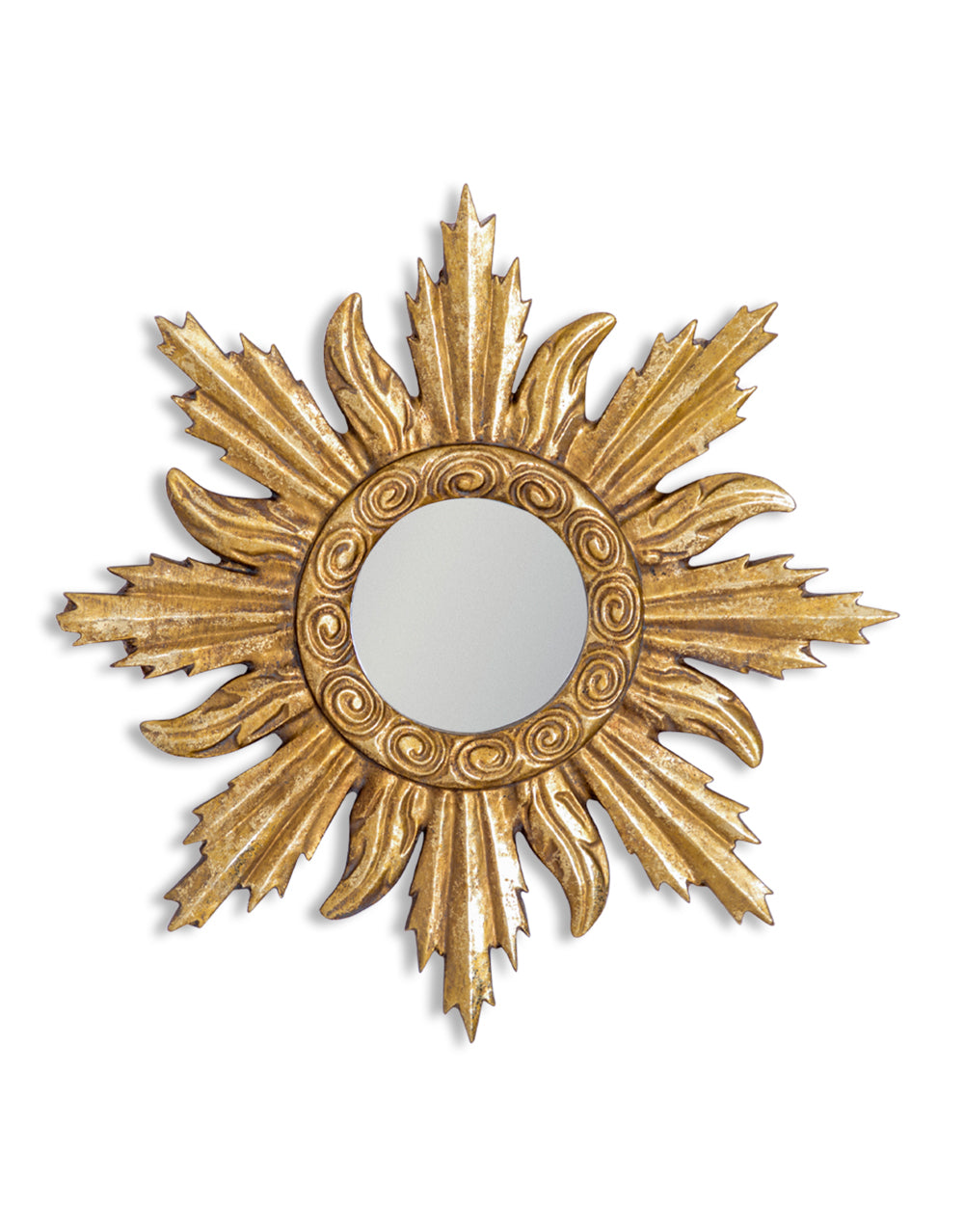 Small Antiqued Gold Ornate Framed Mirror
