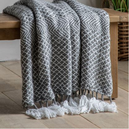 Woven Wrapped Tassel Throw