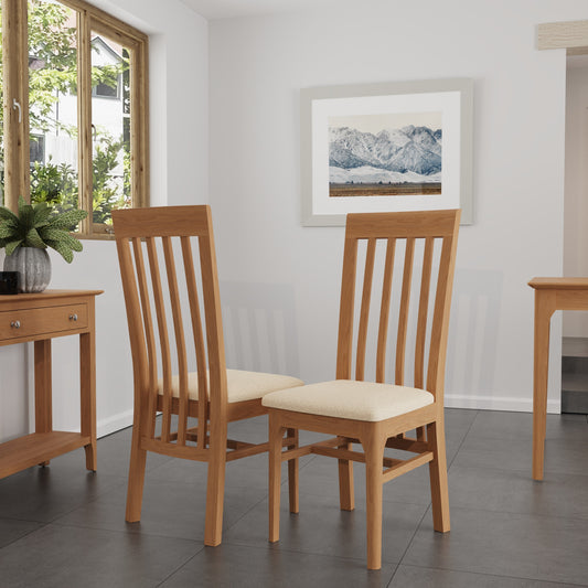 Newton Slat Back Fabric Seat Dining Chair