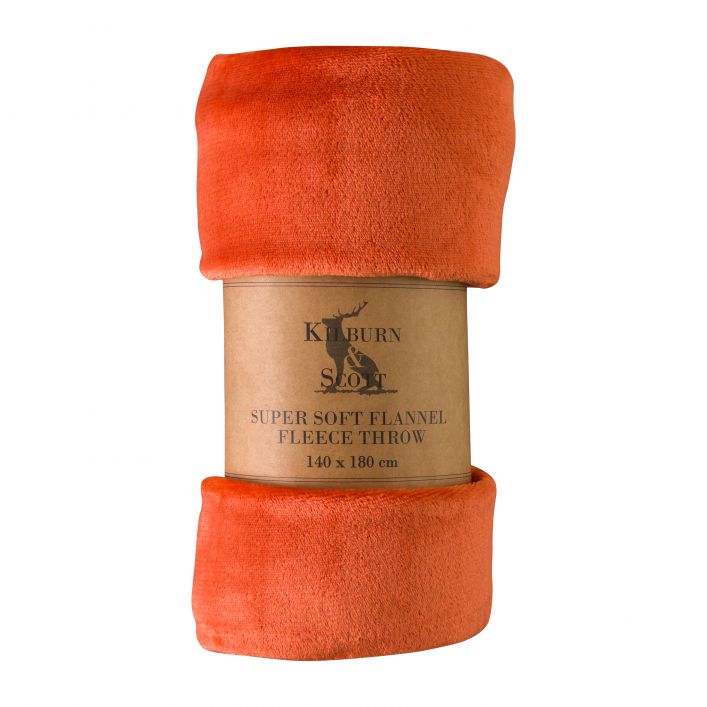 Rolled Flannel Fleece Throw