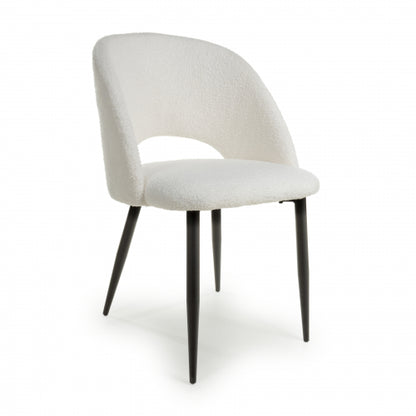 Atlanta Boucle White Dining Chairs