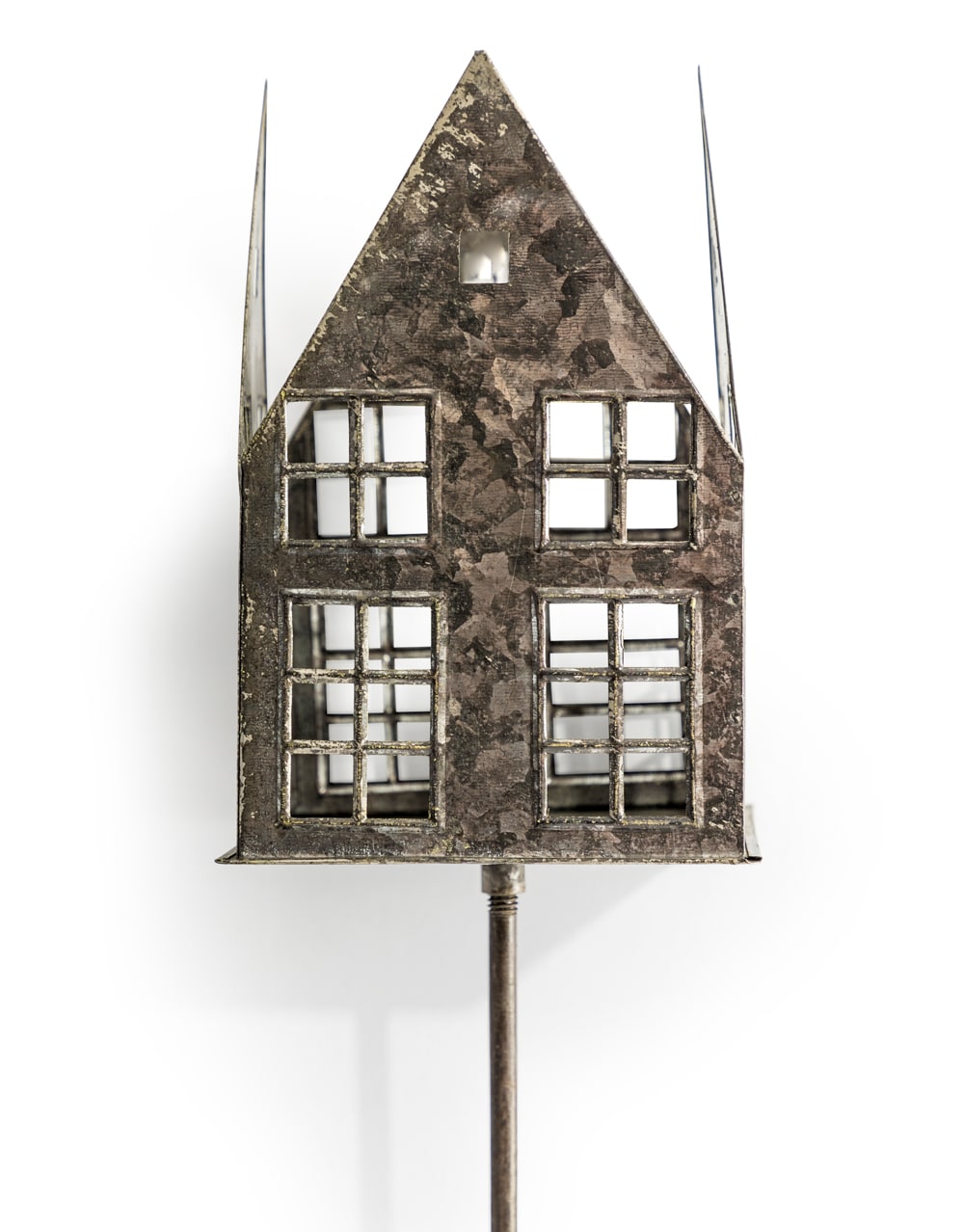 Rustic Metal House Garden Light Holder