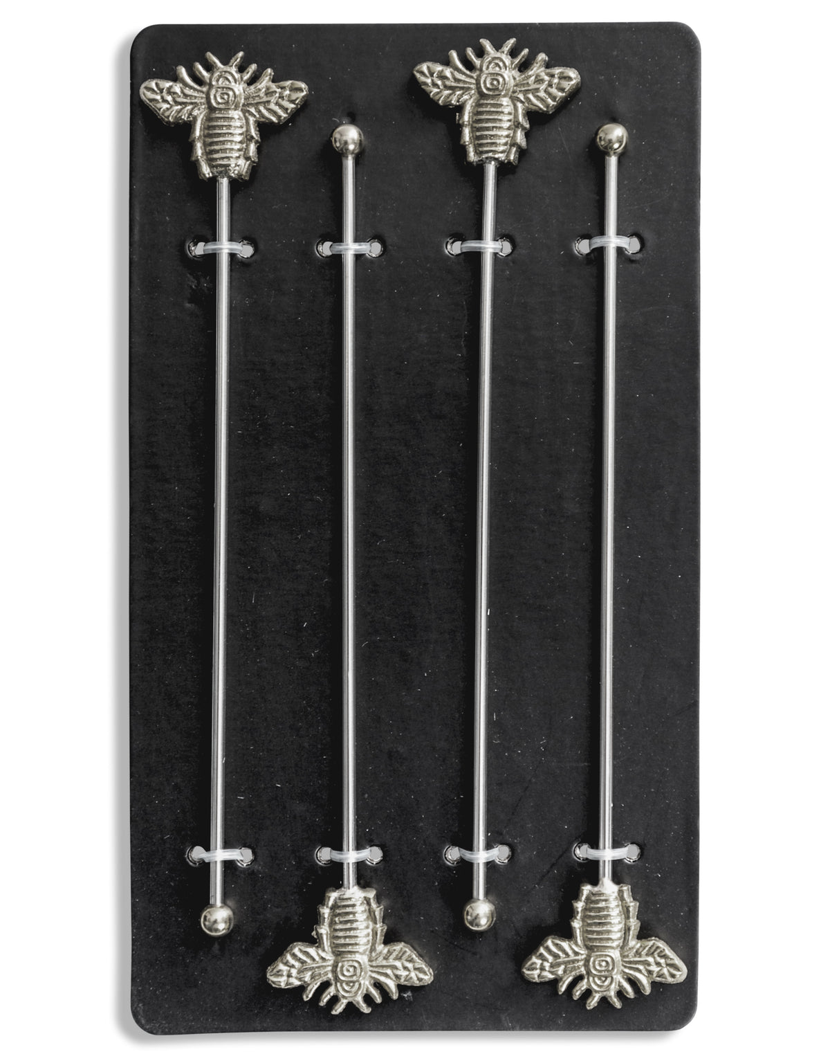 Set of 4 Nickel Bumblebee Drinks Stirrers