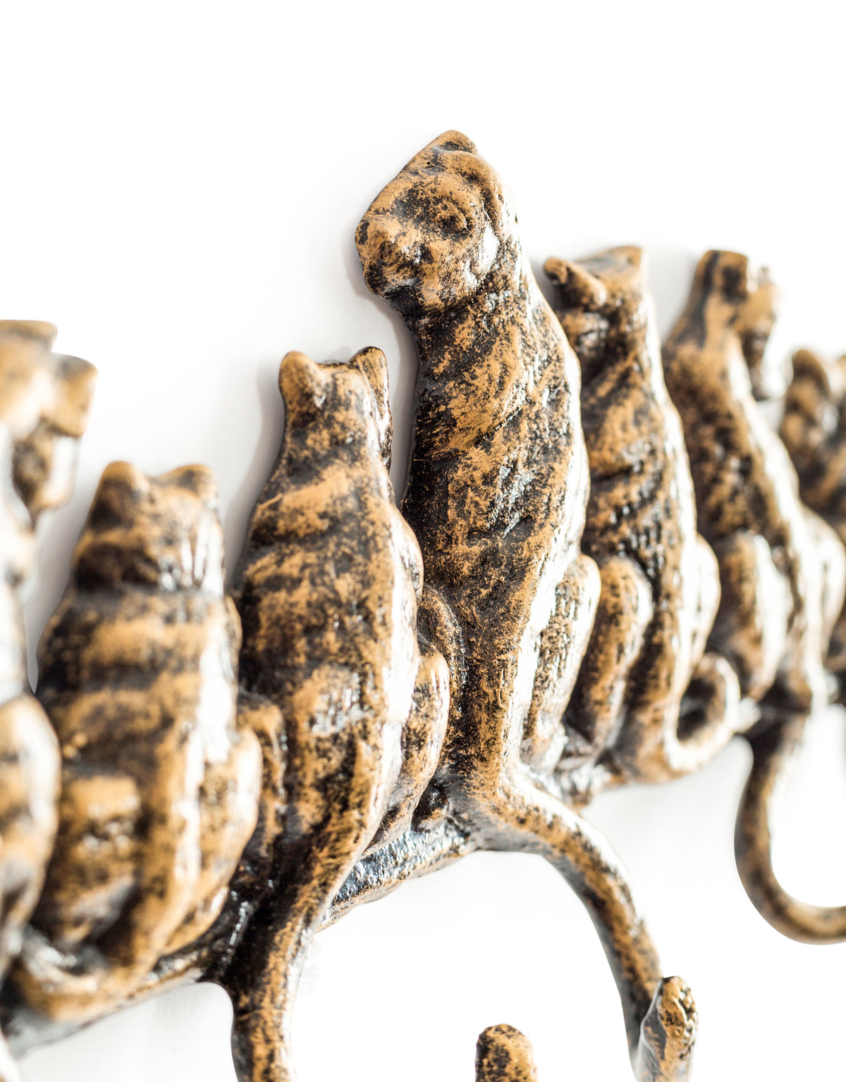 Bronze Coloured Cast Iron Cats Coat Hooks