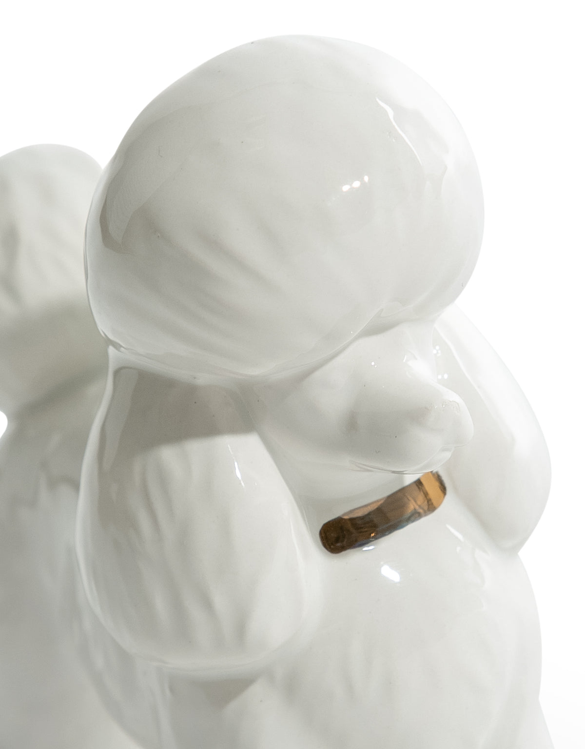 White Poodle Ceramic Candle Holder