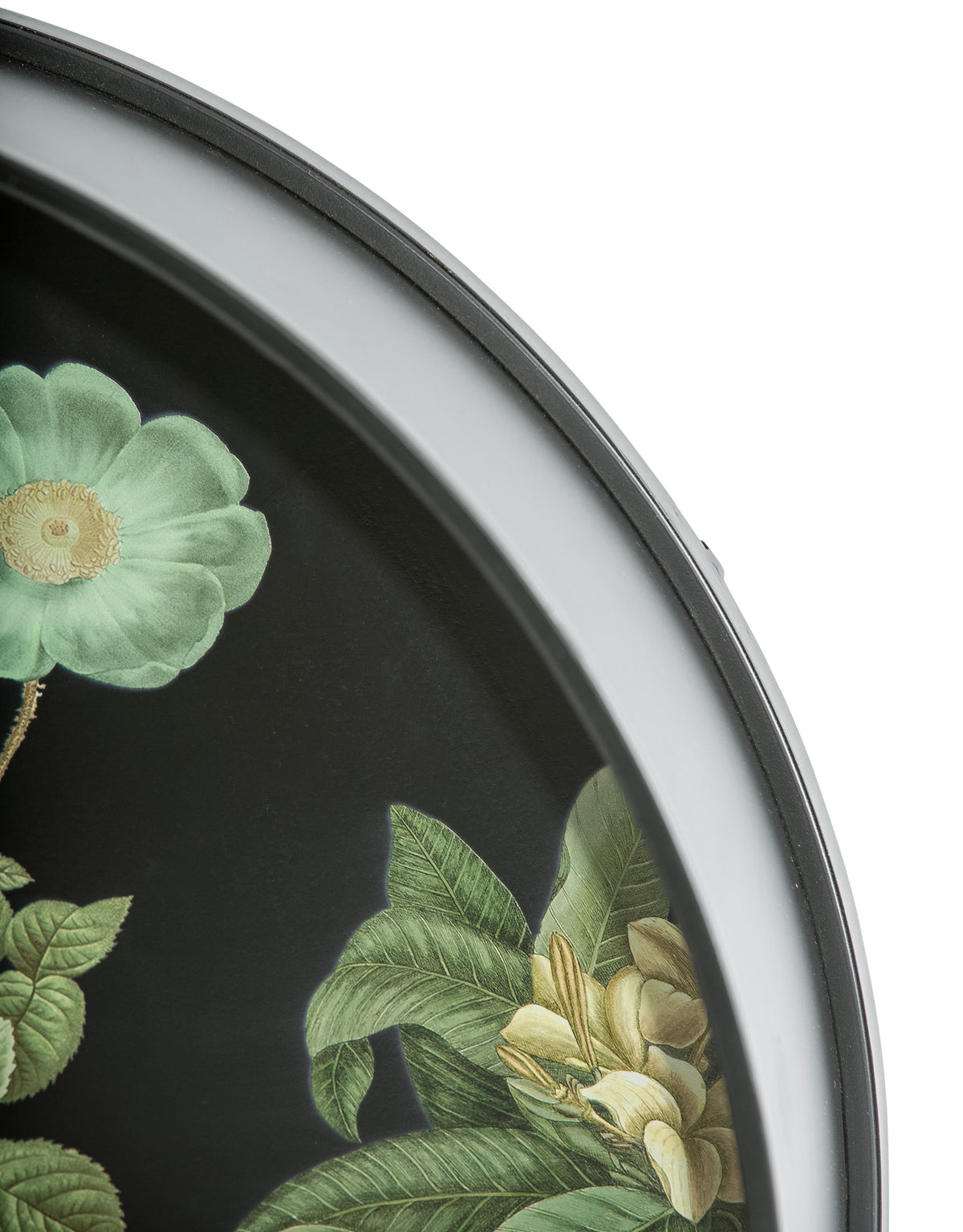 Medium Black Floral Metal Wall Unit with Shelf