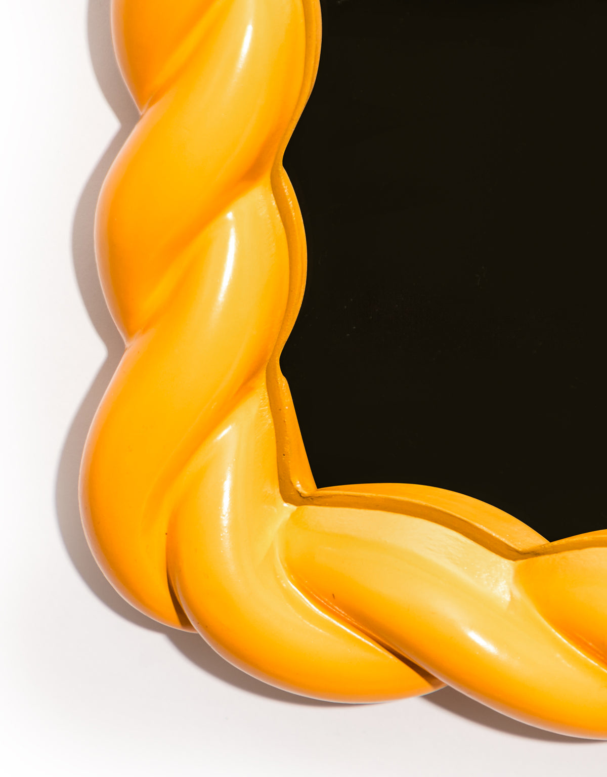Mustard Rope-Effect Square Wall Mirror