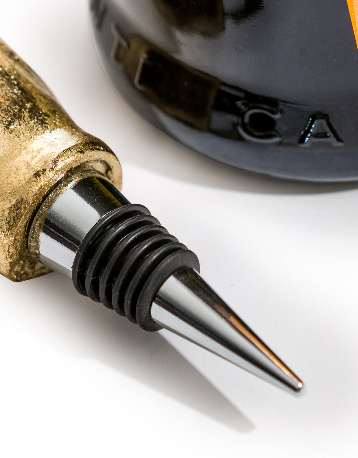 Antique Gold "Peace Hand" Bottle Stopper