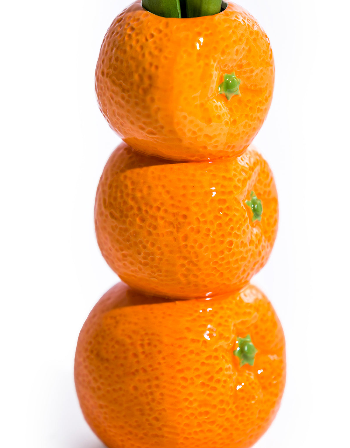 Ceramic Orange Stack Stem Vase